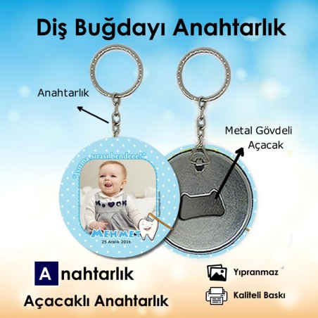 Diş Buğdayı Fotoğraflı Anahtarlık