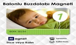 Erkek Bebek  Balonlu 1 Yaş Buzdolabı Süsü