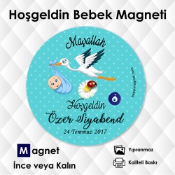 Leylek Temalı Yuvarlak Kesim Magnetler