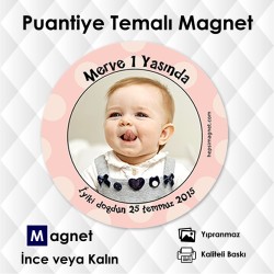 Yuvarlak Açık Pembe Tonlarda  Özel Kesim Magnet