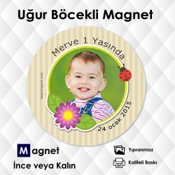 Yuvarlak Açık Kahve Tonlarda  Özel Kesim Magnet