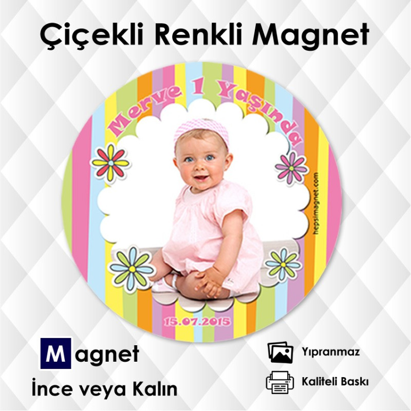 Yuvarlak  Özel Kesim Renkli Magnet