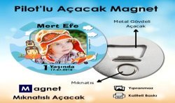 Pilot Temalı  Magnet Açacaklı Buzdolabı Süsü