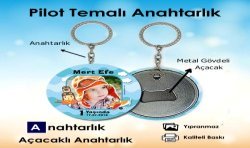 Pilot Temalı  Açacaklı  Anahtarlık