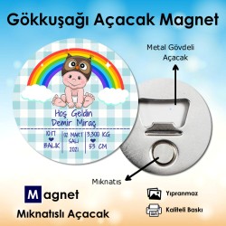 Bebek ve Gökkuşağı Temalı Açacak Magnet