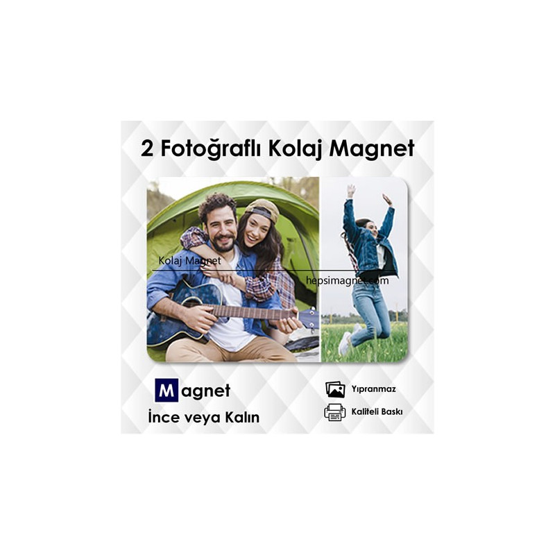 2 Resimli Kolajlı Buzdolabı Magneti Kod:kolaj3