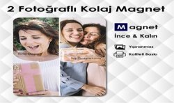 2 Fotoğraflı Kolajlı Kişiye Özel Magnet Kod:kolaj6