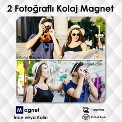 2 Fotoğraflı Kolajlı Kişiye Özel Magnet Kod:kolaj9