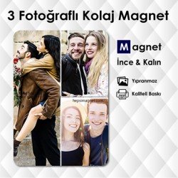 3 Fotoğrafdan Kolajlı Buzdolabı Magneti