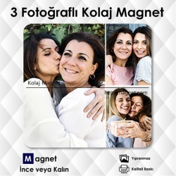 Size Özel 3 Fotoğrafınız İle Kolaj Magnet