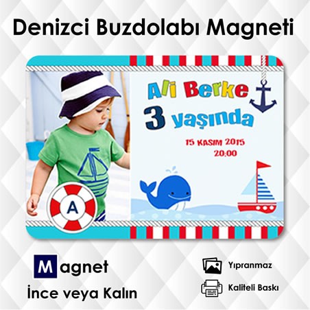 Denizci Temalı  Buzdolabı Magneti