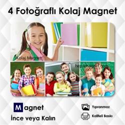 4 Resimli Kolajlı Magnet