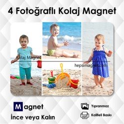 4 Fotoğraflı Kolajlı Magnetli Süsler