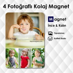 4 Fotoğraflı Kolajlı Hazırlanan Magnet