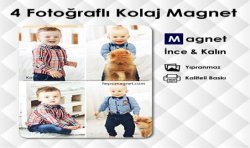 4 Fotoğraflı Kolajlı Dolap Magnet Tasarımı