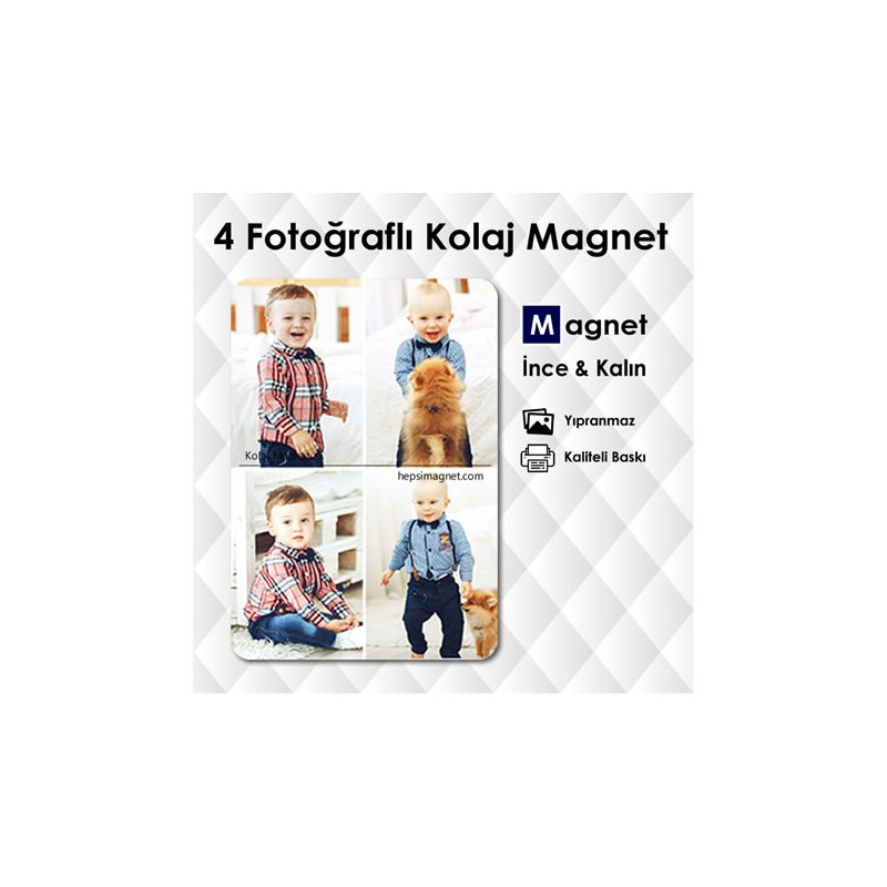 4 Fotoğraflı Kolajlı Dolap Magnet Tasarımı