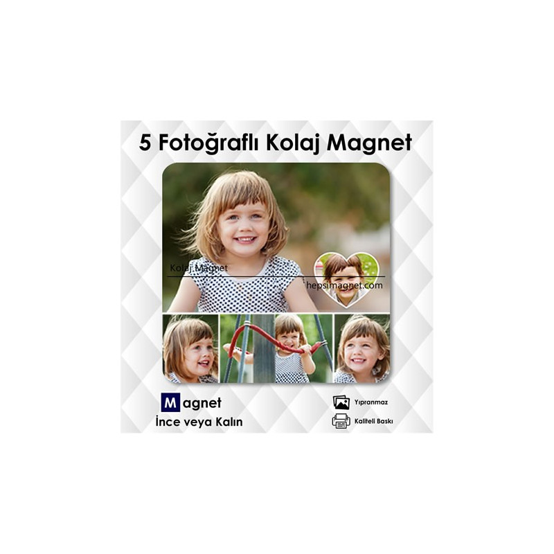 4 Fotoğraflı Size Özel Kolaj Magnet
