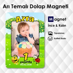 Arılı & Uğur Böcekli Çiçek ve Limon Ağaçı Temalı Magnet