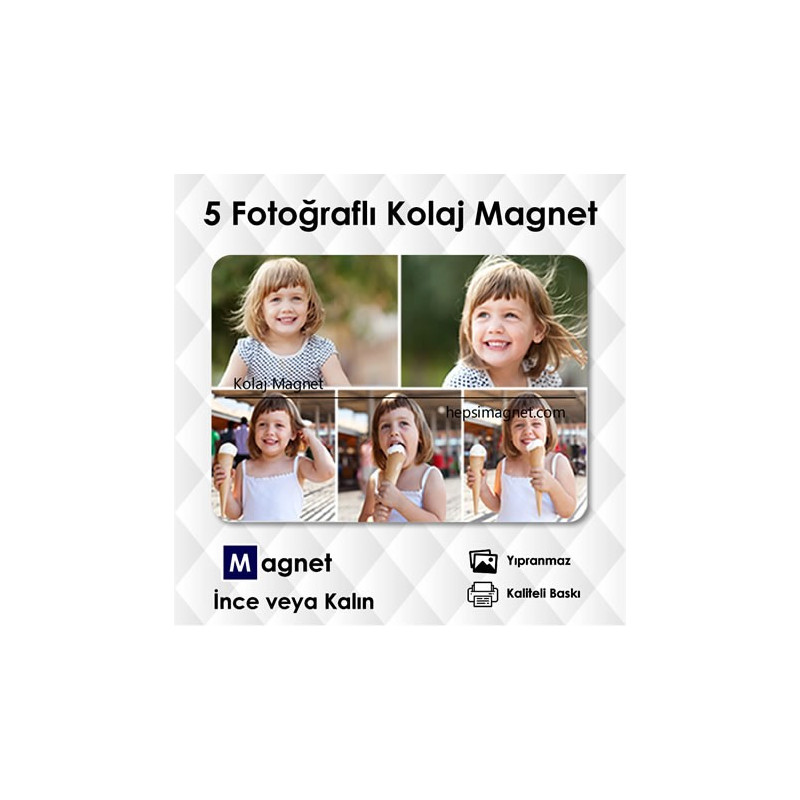 5 Fotoğraflı Kolaj Magnet