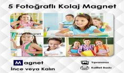 5 Fotoğraflı Kolajlı Kişiye Özel Magnetler