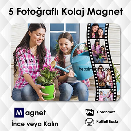 5 Resimli Kolajlı Film Şeritli Magnet 5 Resimli Kolajlı Film Şeritli Magnet