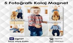 5 Fotoğraflı Kolajlı Kişiye Özel Buzdolabı Magneti