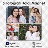 5 Fotoğraflı Kolajlı Kişiye Özel Buzdolabı Magneti