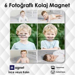 6 Resimli Kolajlı Kişiye Özel Magnet