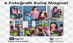 6 Resimli Kolajlı Kişiye Özel Magnet