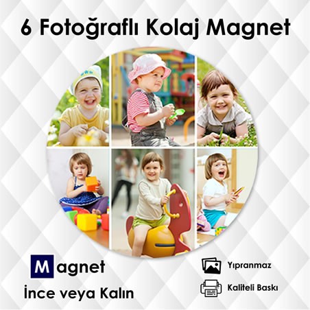 6 Fotoğraflı Yuvarlak Özel Kesim Kolaj Magnet 6 Fotoğraflı Yuvarlak Özel Kesim Kolaj Magnet