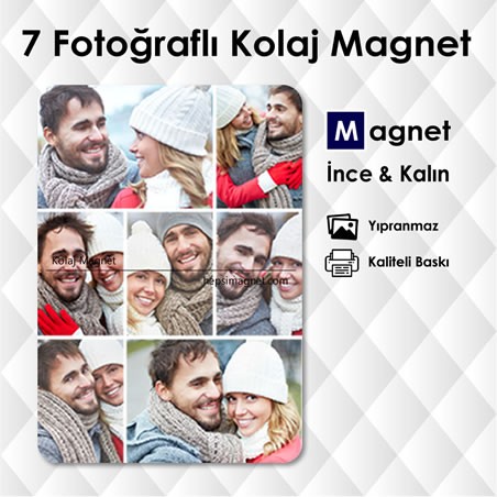 7 Fotoğraflı Kolaj Magnet