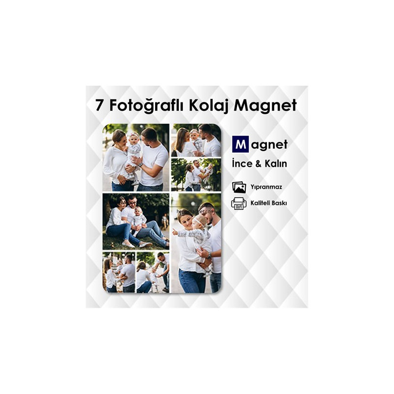 7 Fotoğraftan Hazırlanan Kolaj Magnet