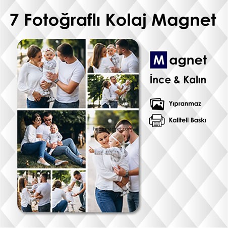 7 Fotoğraftan Hazırlanan Kolaj Magnet