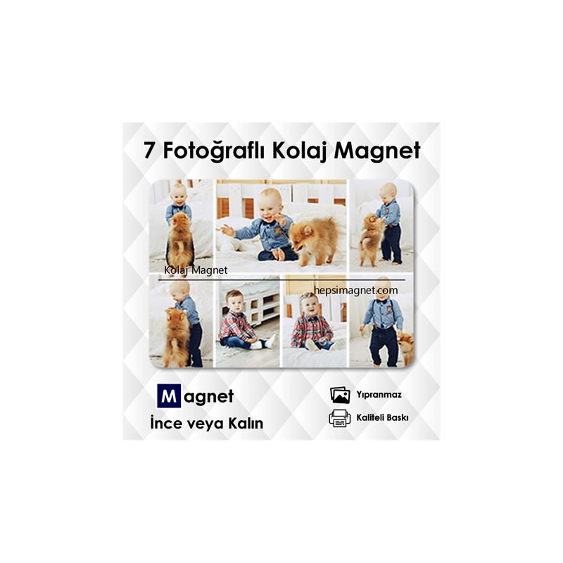 7 Fotoğraflı Kolaj Magnet