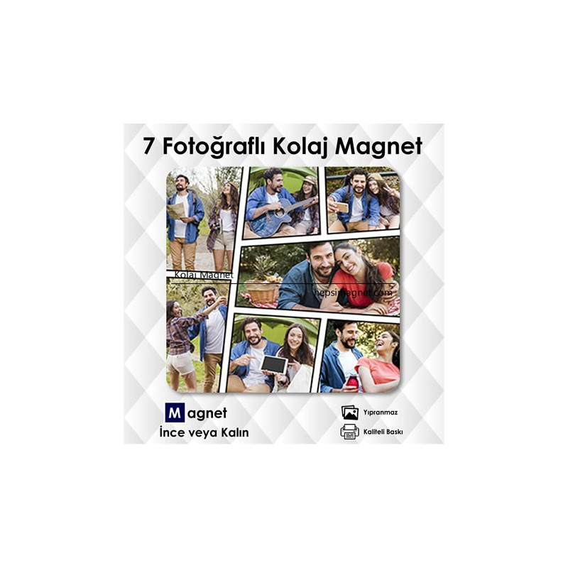 7 Resimli Kolajlı FotoMagnet