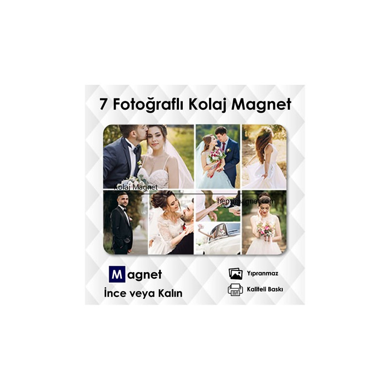 8 Resimli Kolajlı Magnet