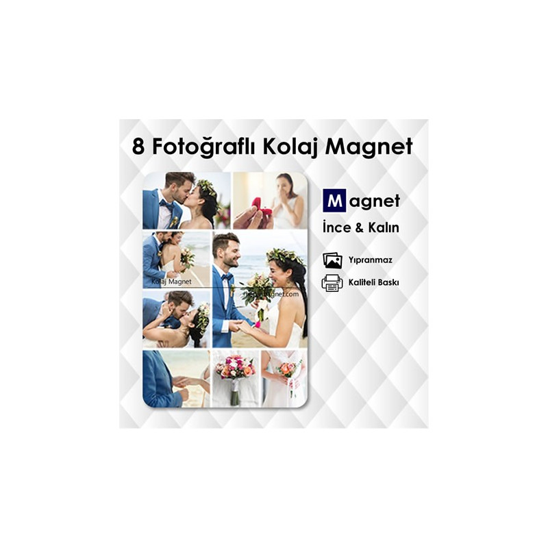 8 Resimli Kolajlı FotoMagnet