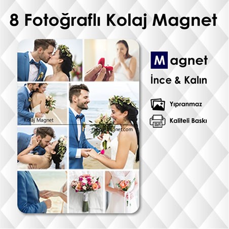 8 Resimli Kolajlı FotoMagnet