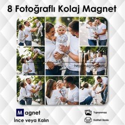 8' li Kolajlı Resimli Magnet