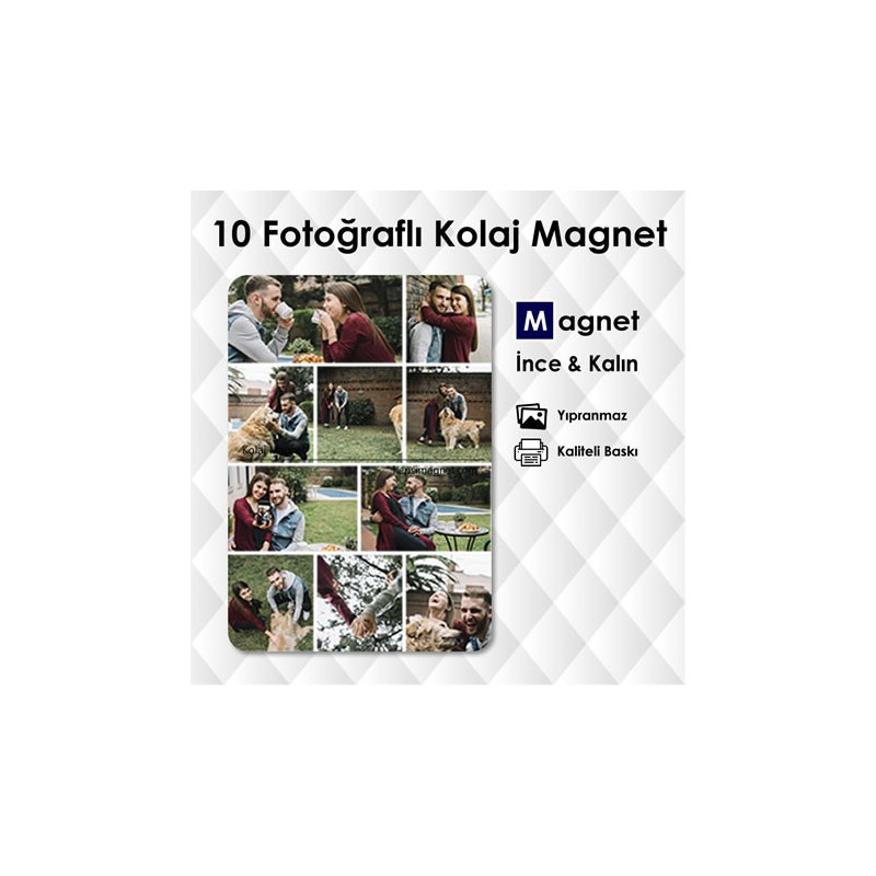 10' lu Kolajlı Resimden Magnet