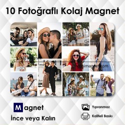 10' lu Kolajlı Fotoğrafdan Magnet