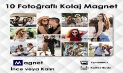 10' lu Kolajlı Fotoğrafdan Magnet