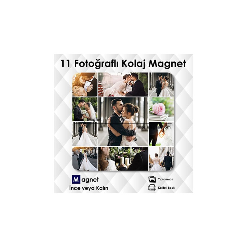 11 Resimli Kolajlı FotoMagnet