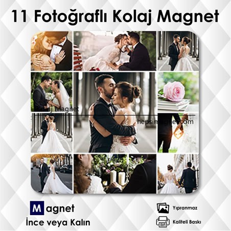 11 Resimli Kolajlı FotoMagnet