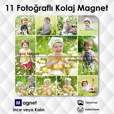 11 Resimli Kolajlı Buzdolabı Magneti 11 Resimli Kolajlı Buzdolabı Magneti