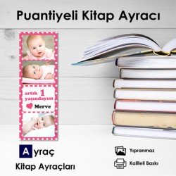 Puantiyeli 3 Resimli Kitap Ayracı