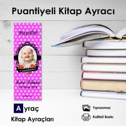 Puantiyeli Kız Bebek ve Çocuk Kitap Ayracı