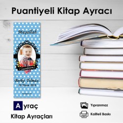 Puantiyeli Erkek Bebek ve Çocuk Kitap Ayracı