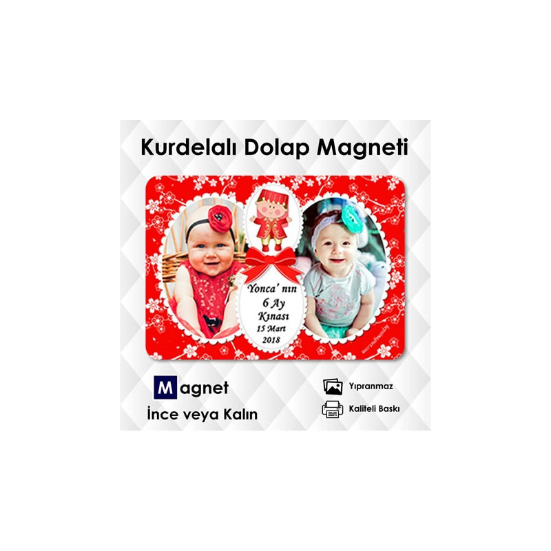 Bebeğiniz İçin 6 Ay Kınası Magnet Modeli