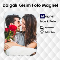 Dikey Fotoğraflı Dalgalı Kesim Şablonsuz Magnet